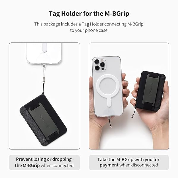 Sinjimoru Sinjimoru 3-in-1 MagSafe Wallet: 2600g Magnetic Phone Grip & Anti-Drop Tag Holder for iPhone 16/15/14/13/12 - Clementine - View 6 of 10