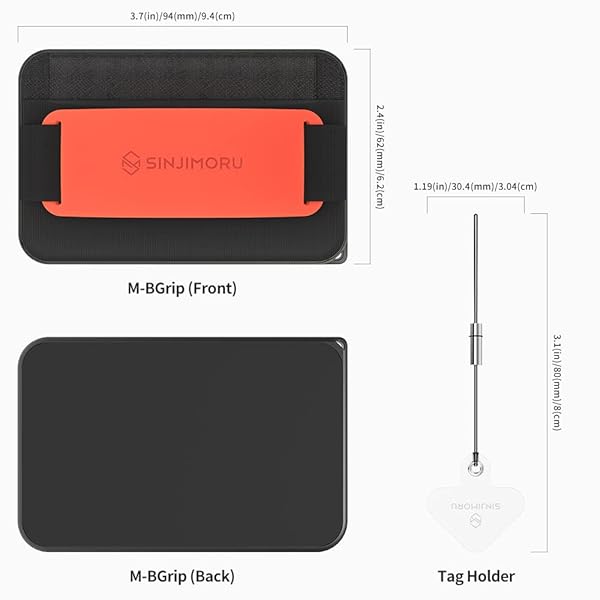 Sinjimoru Sinjimoru 3-in-1 MagSafe Wallet: 2600g Magnetic Phone Grip & Anti-Drop Tag Holder for iPhone 16/15/14/13/12 - Clementine - View 8 of 10