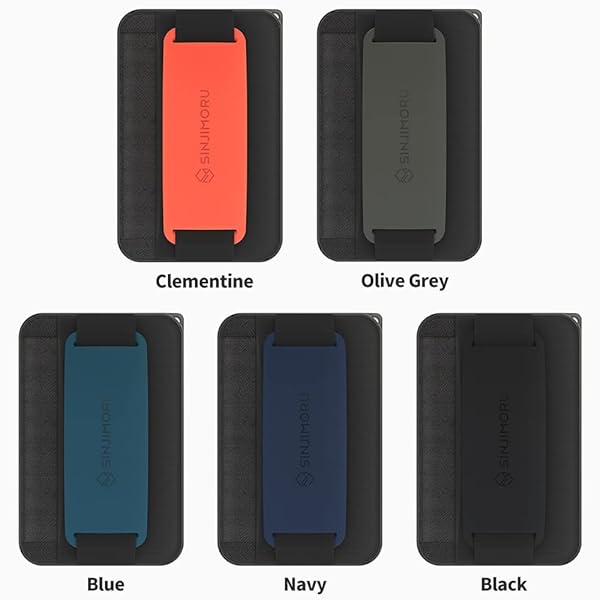 Sinjimoru Sinjimoru 3-in-1 MagSafe Wallet: 2600g Magnetic Phone Grip & Anti-Drop Tag Holder for iPhone 16/15/14/13/12 - Clementine - View 9 of 10