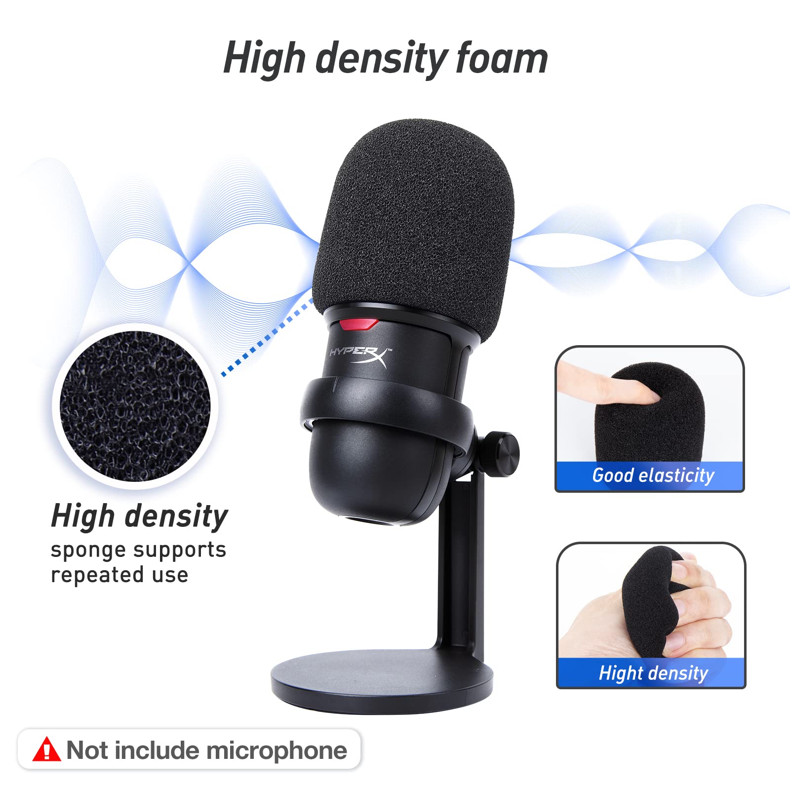 HyperX SoloCast Boom Arm Microphone Stand Desk Clamp with Cable Ties and Mic Cover by SUNMON Upgrade Your Audio Setup - View 4 of 7