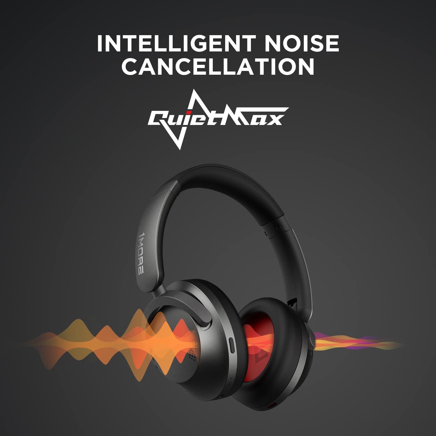 1MORE 1MORE SonoFlow Active Noise Cancelling Headphones: 70H Playtime, LDAC, Clear Calls & App EQ - Black - View 3 of 8