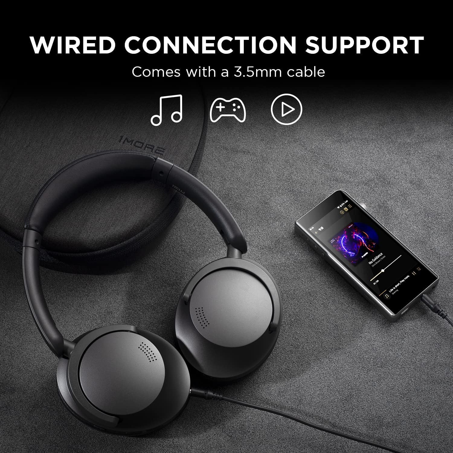 1MORE 1MORE SonoFlow Active Noise Cancelling Headphones: 70H Playtime, LDAC, Clear Calls & App EQ - Black - View 5 of 8