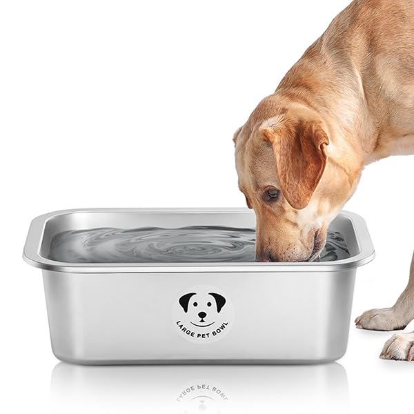 GIXSEGIE High Capacity Stainless Steel Dog Bowls for Large and X-Large Dogs 1.25 Gallons Durable Metal Food and Water Bowls