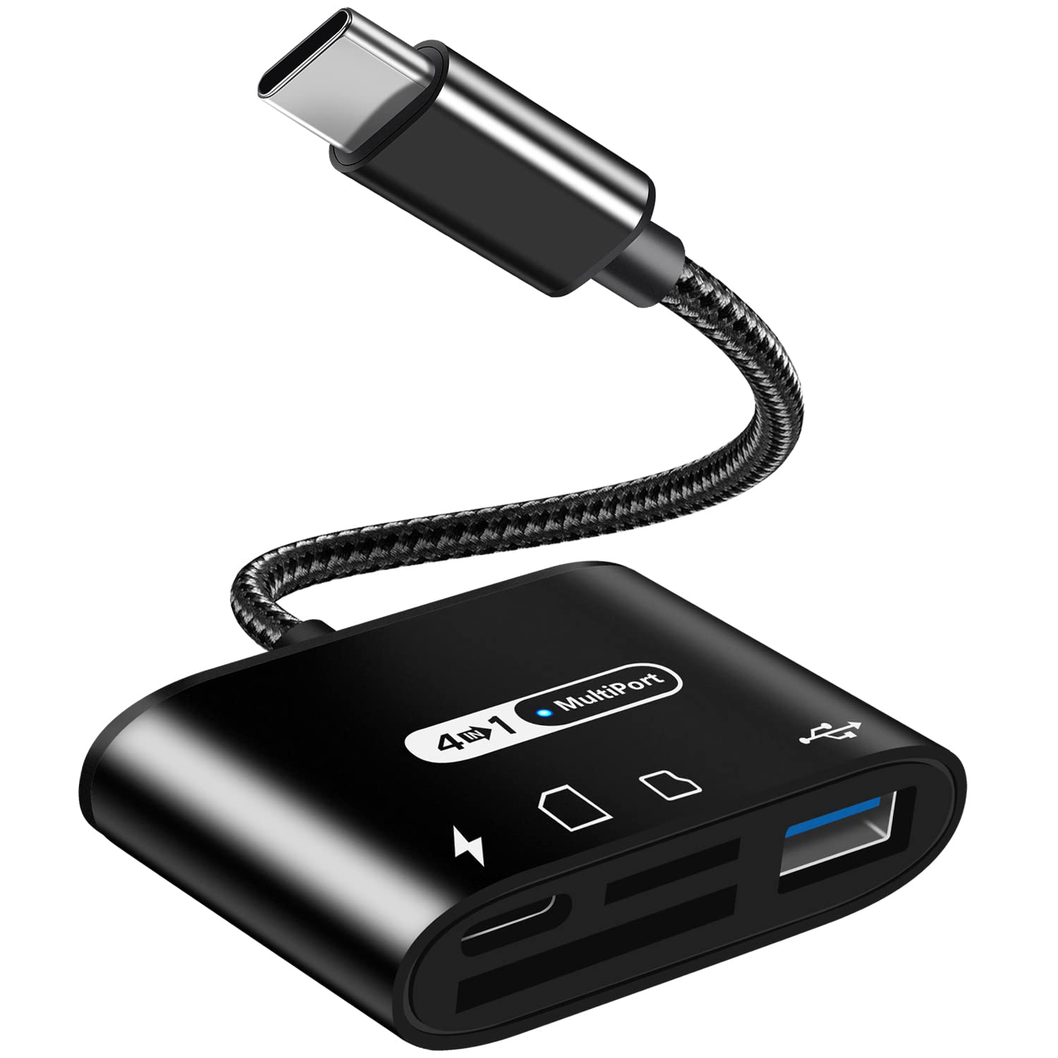 Vcddom USB C to SD Card Reader 4 in 1 Type C Micro SD TF Adapter with Charging Port for MacBook Pro iPad Pro and Camera