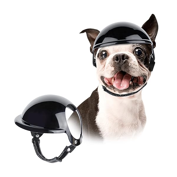 LESYPET LESYPET Small Dog Helmet with Ear Holes Adjustable Strap for Safe Outdoor Riding and Driving