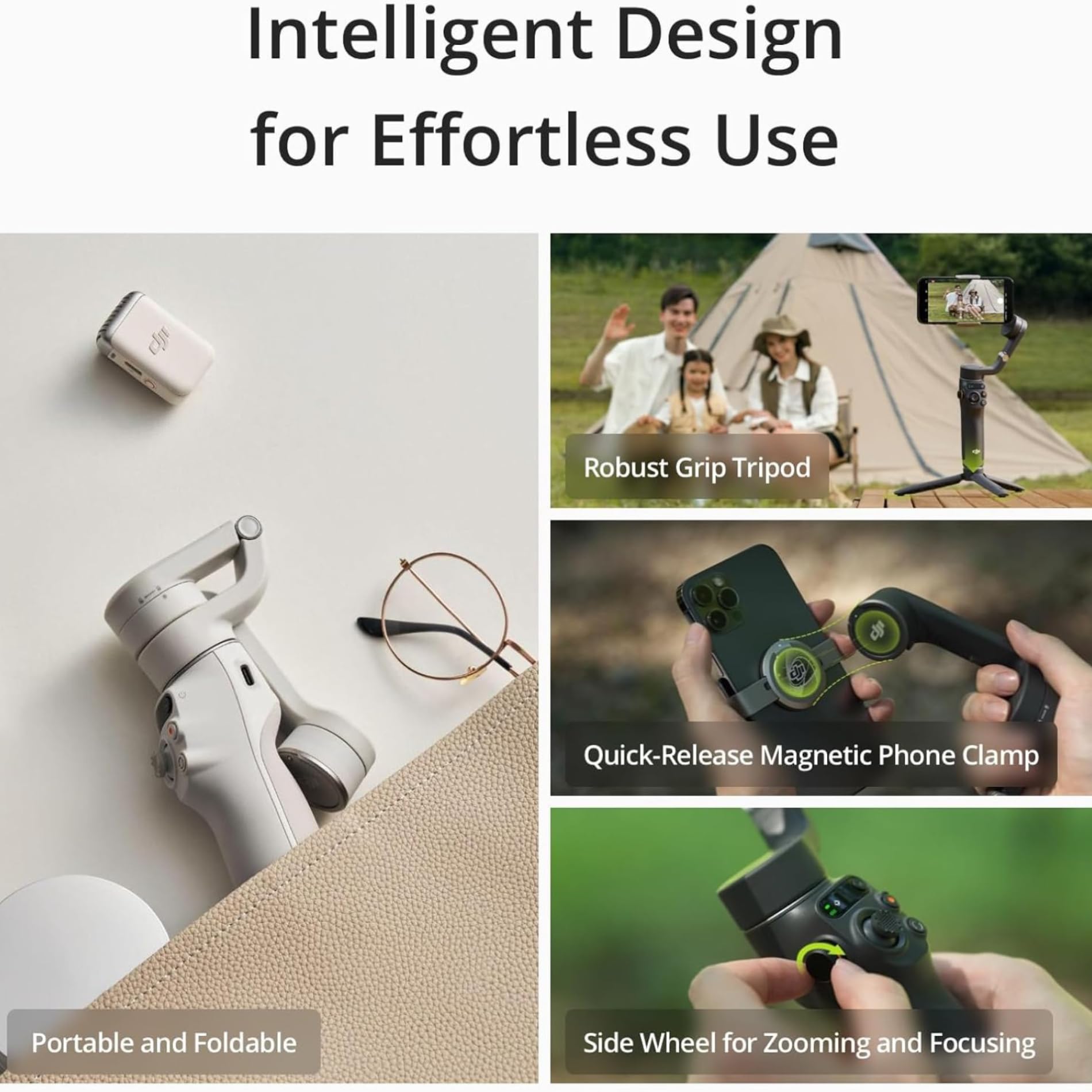 DJI DJI Osmo Mobile 6 Gimbal Stabilizer for Smartphones, 3-Axis Phone Gimbal, Built-In Extension Rod, Object Tracking, Portable and Foldable, Vlogging Stabilizer, YouTube TikTok, Slate Gray - View 4 of 9