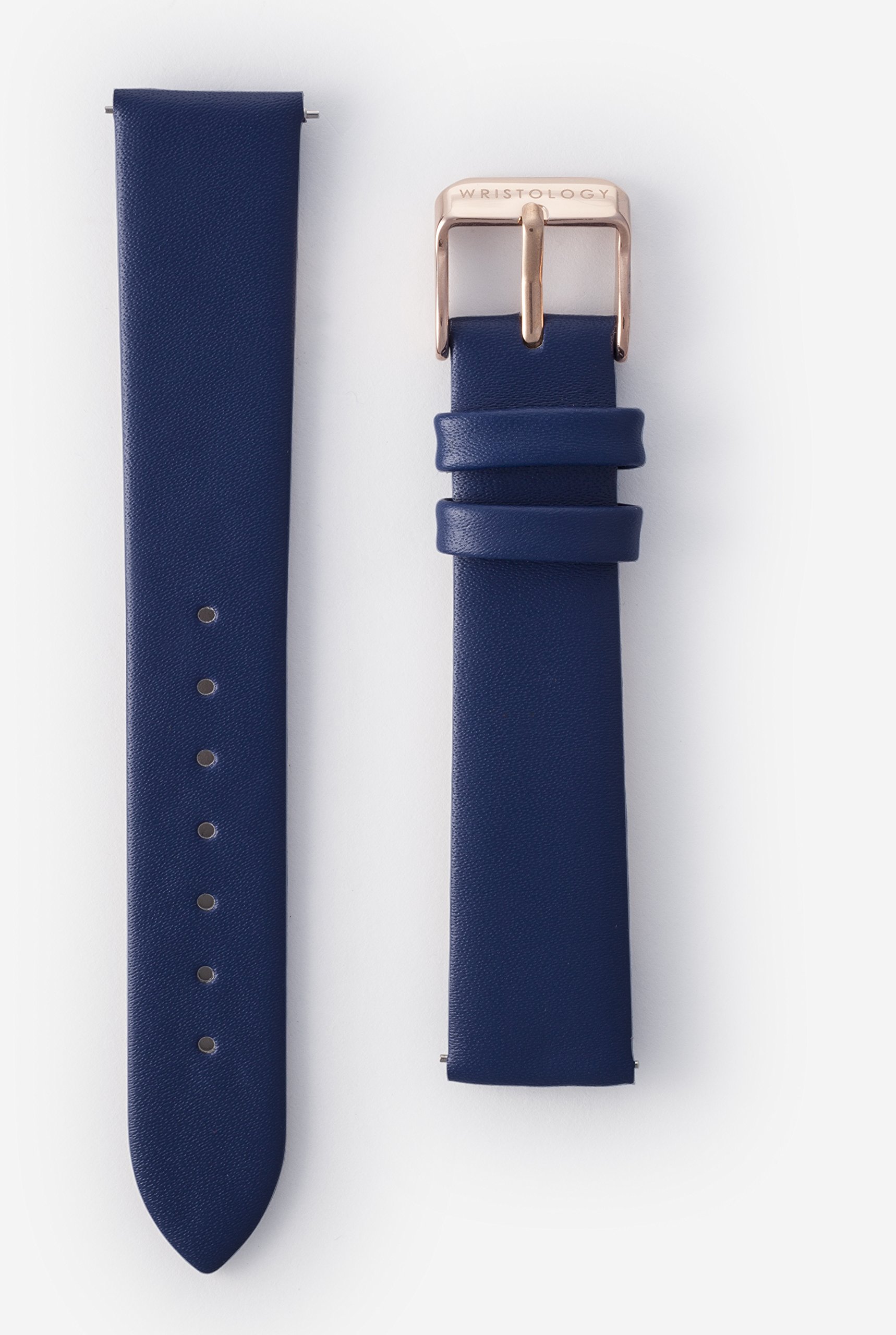 Wristology Wristology Navy Blue Leather Replacement Watch Band 16mm Quick Release Easy Change Strap for Men and Women 16-LB024 - View 2 of 6