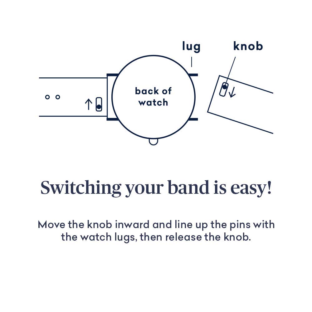 Wristology Wristology Navy Blue Leather Replacement Watch Band 16mm Quick Release Easy Change Strap for Men and Women 16-LB024 - View 4 of 6