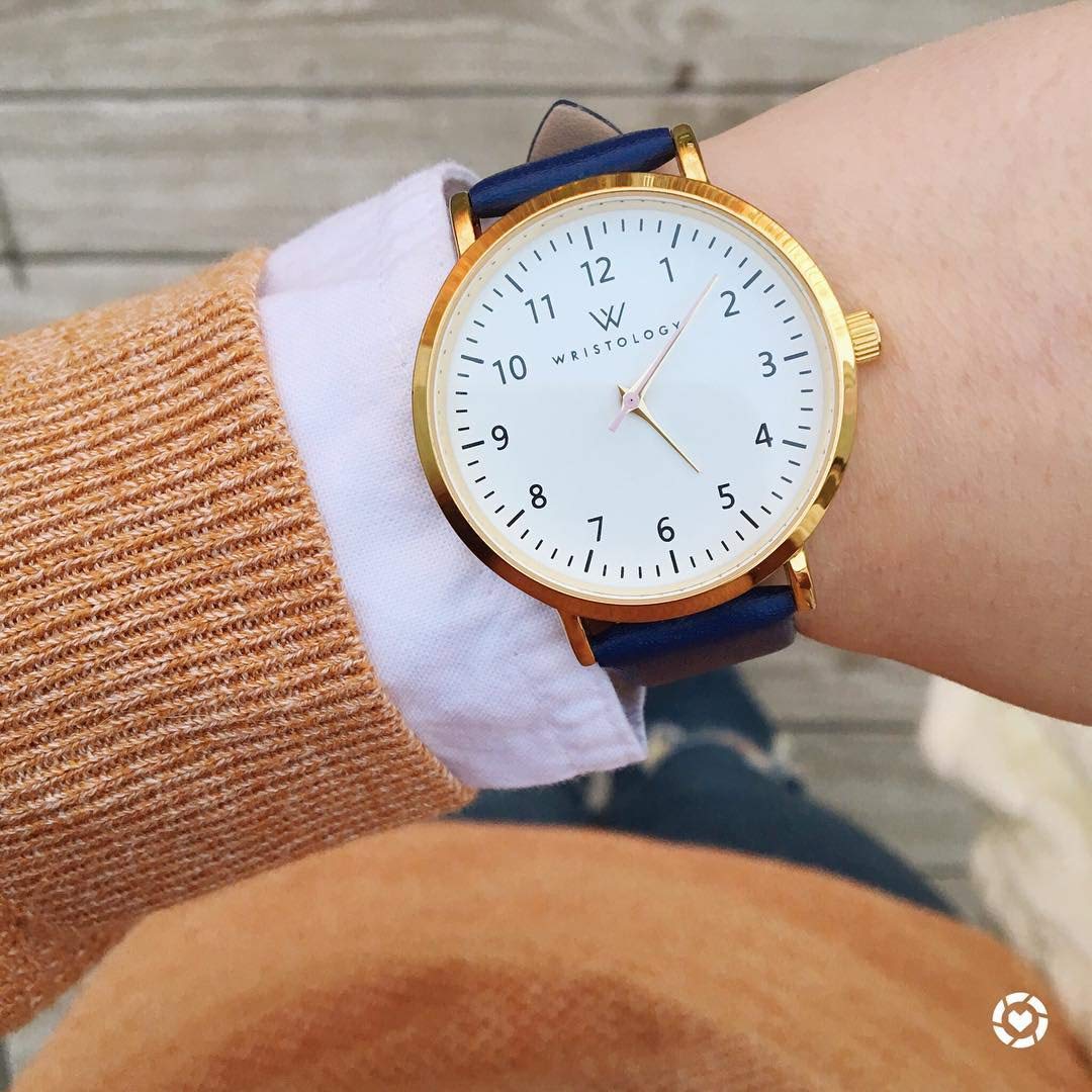 Wristology Wristology Navy Blue Leather Replacement Watch Band 16mm Quick Release Easy Change Strap for Men and Women 16-LB024 - View 5 of 6