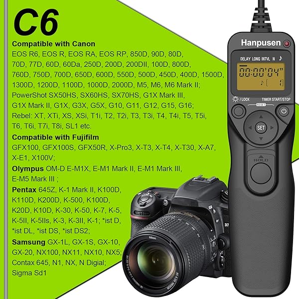 Hanpusen Best Timer Remote Shutter Release for Canon, Fujifilm & Olympus Cameras - Intervalometer Guide - View 8 of 10