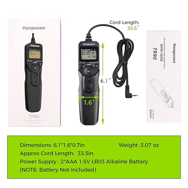 Hanpusen Best Timer Remote Shutter Release for Canon, Fujifilm & Olympus Cameras - Intervalometer Guide - View 10 of 10