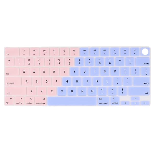 Batianda Premium Gradient Color Keyboard Cover for MacBook Pro 14 16 2024 2023 and MacBook Air 13 15 Soft Touch Silicone Pink to Blue