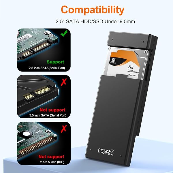 MAIWO "MAIWO 2.5" SATA HDD/SSD Enclosure - USB 3.0, Tool-Free, Up to 6TB, 7mm/9.5mm Compatibility" - View 5 of 8