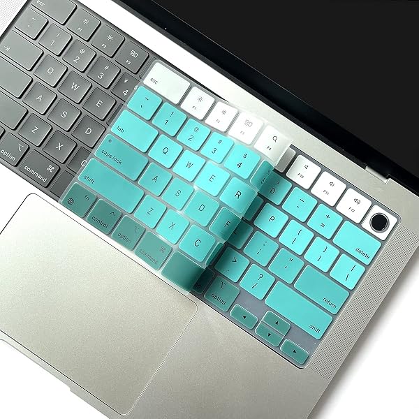 Batianda Batianda Premium Gradient Color Keyboard Cover for MacBook Pro 14 16 2024 2023 and MacBook Air 13 15 Soft Touch Silicone Green to White - View 5 of 5