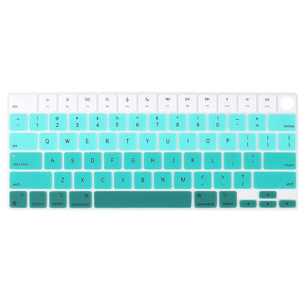 Batianda Batianda Premium Gradient Color Keyboard Cover for MacBook Pro 14 16 2024 2023 and MacBook Air 13 15 Soft Touch Silicone Green to White - View 2 of 5