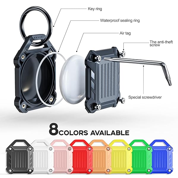 JEANUE Jeanue Waterproof Airtag Holder Keychain Case - Ultra-Durable 4-Pack for Keys, Dog Collars & Luggage - View 4 of 8