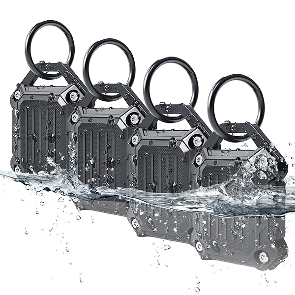JEANUE Jeanue Waterproof Airtag Holder Keychain Case - Ultra-Durable 4-Pack for Keys, Dog Collars & Luggage