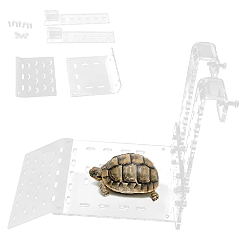 Zerodis Turtle Basking Ramp Transparent Tortoise Resting Terrace Climbing Shelf for Aquatic Reptiles in Aquarium