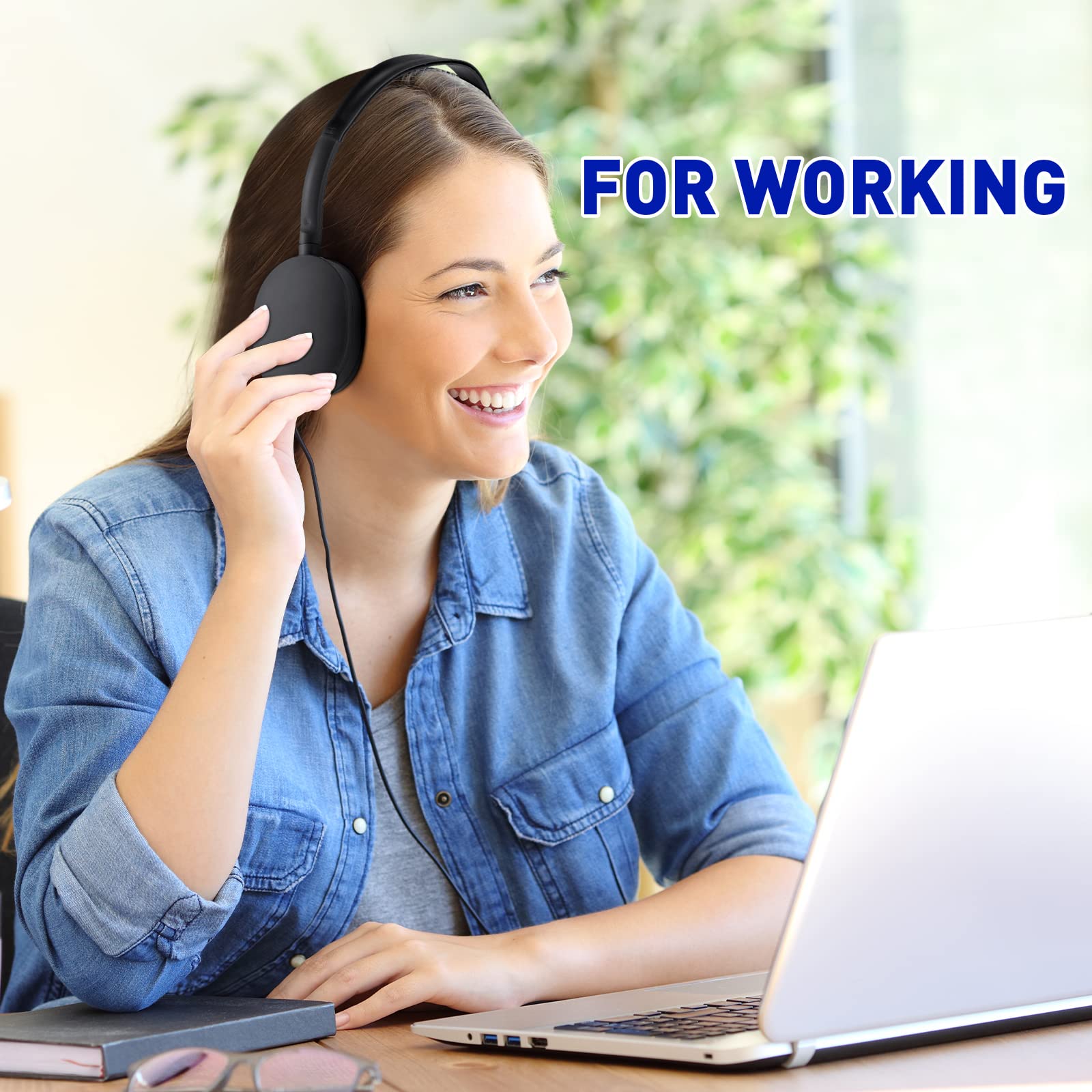 Konohan 18 Pack Class Set Headphones for Students Adjustable Wired Earphones for Classroom School Teacher Supplies Black - View 6 of 7