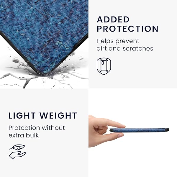 kwmobile KWMobile Kindle Paperwhite Case - Golden Mandalas Yellow/Dark Blue eReader Cover - View 6 of 10