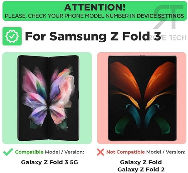 Rome Tech Rome Tech Belt Clip Holster Case with Pen Holder for Galaxy Z Fold 3 Heavy Duty Rugged Slide Phone Cover Black - View 4 of 8