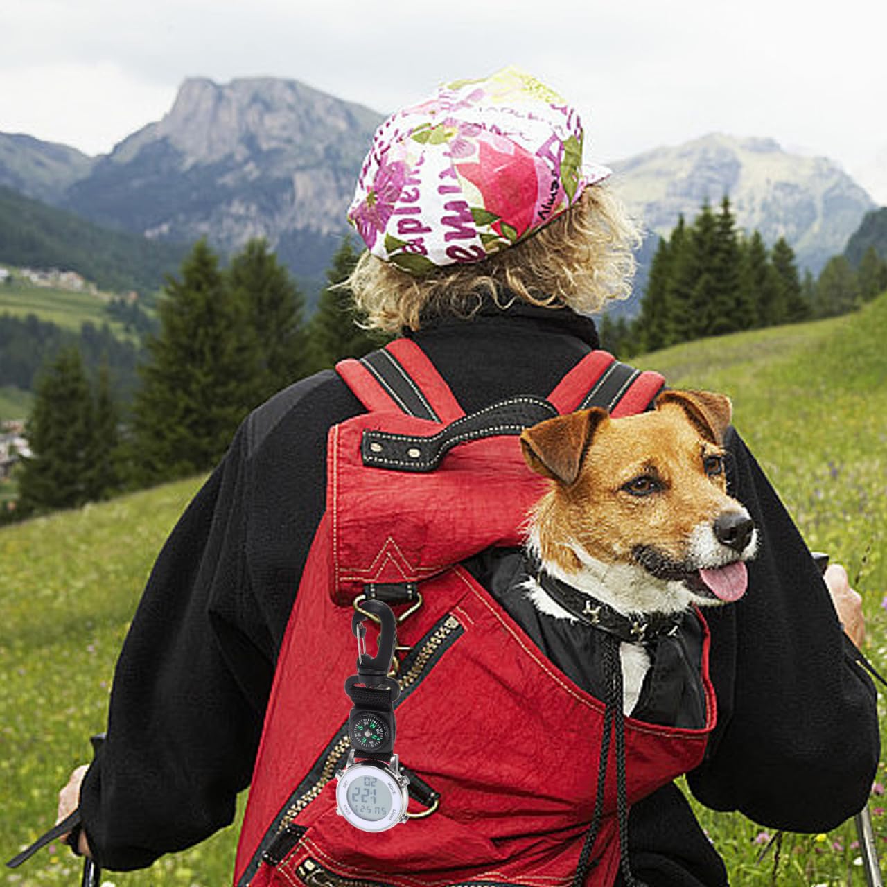 Mikikit Digital Pocket Watch Clip On Quartz Portable Hanging Buckle for Backpack Fob Ideal for Climbing Hiking Outdoor Sports - View 3 of 9