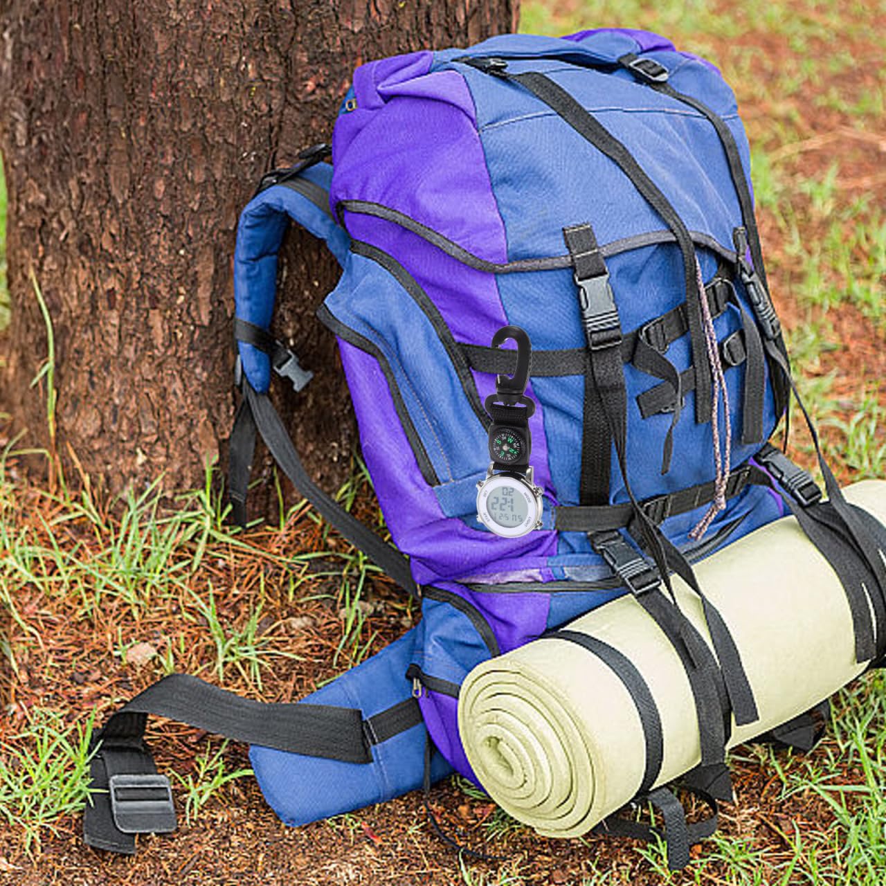 Mikikit Digital Pocket Watch Clip On Quartz Portable Hanging Buckle for Backpack Fob Ideal for Climbing Hiking Outdoor Sports - View 8 of 9