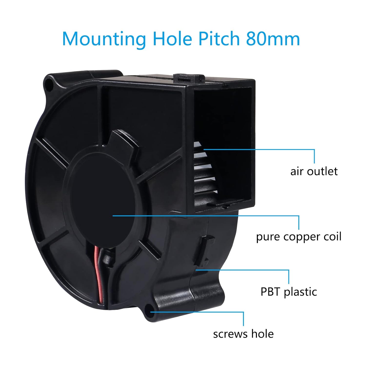 DORHEA 2Pcs 7530 75x30mm DC 12V Brushless Cooling Fan Replacement for DIY PC Computer Case USB - View 5 of 6