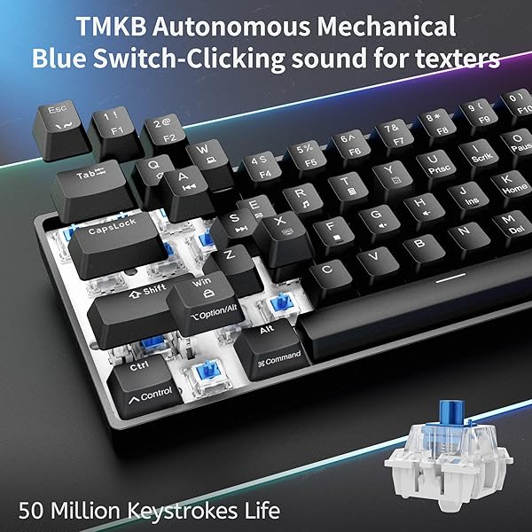 DIERYA DIERYA DK61se 60% Mechanical Keyboard Wired Gaming Keyboard with Blue Switches LED Backlit Compact 61 Keys for Windows Laptop PC Gamer - View 5 of 9