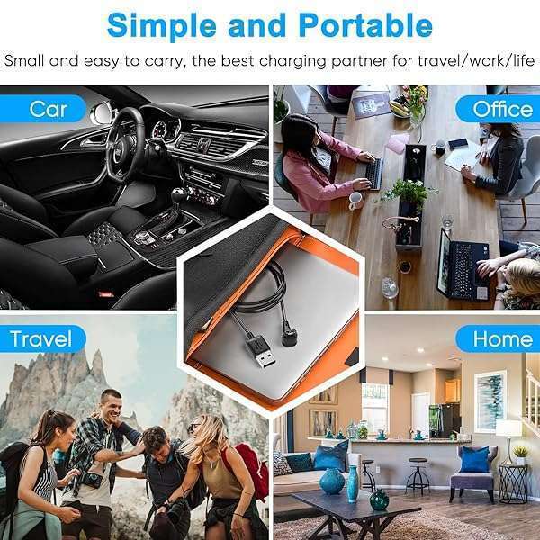 MENEEA 2 Pack Charging Cable Charger for Garmin Watch Fenix 7 7S 7X 6 6S 6X 5 5S, Forerunner 245 945, Instinct 2 2S, Vivoactive 4 4S 3, Vivosmart 5, 3.3FT/1m Upgraded Lay-flat Charging Cord for Garmin Watch - View 8 of 9