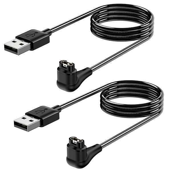 MENEEA 2 Pack Charging Cable Charger for Garmin Watch Fenix 7 7S 7X 6 6S 6X 5 5S, Forerunner 245 945, Instinct 2 2S, Vivoactive 4 4S 3, Vivosmart 5, 3.3FT/1m Upgraded Lay-flat Charging Cord for Garmin Watch - View 2 of 9
