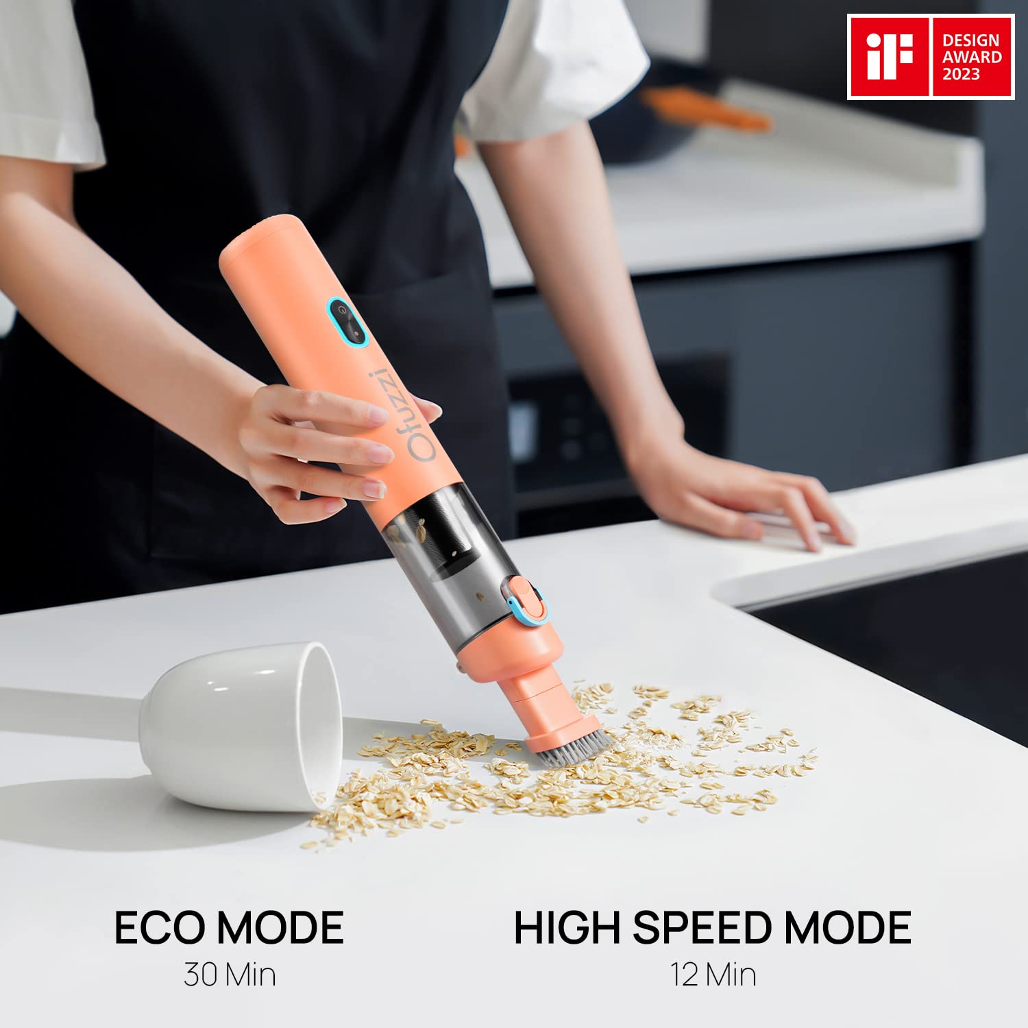 Ofuzzi Ofuzzi Day H8 Apex Cordless Handheld Vacuum Cleaner Lightweight Powerful Suction for Pet Home and Narrow Spaces 30 Mins Runtime Orange - View 5 of 8