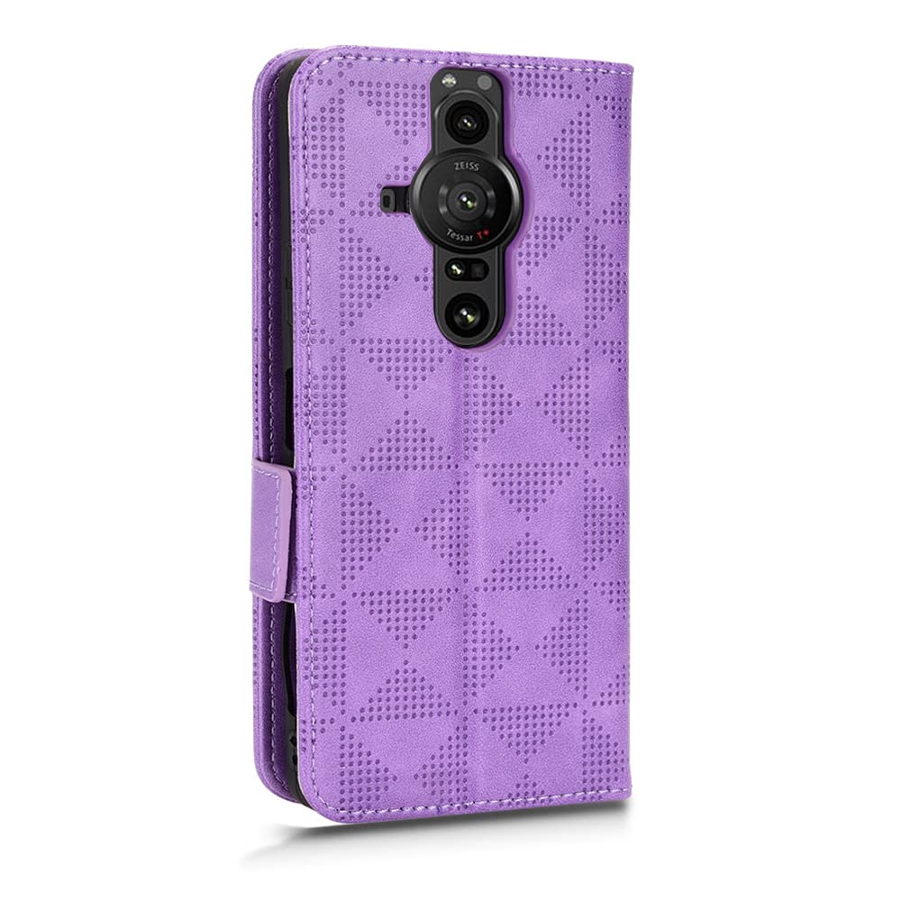 Kukoufey Kukoufey Leather Flip Stand Case Cover for Sony Xperia Pro-I 2021 5G XQ-BE42 XQ-BE52 XQ-BE62 XQ-BE72 in Purple - View 3 of 5