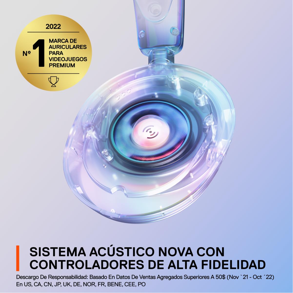 SteelSeries SteelSeries Arctis Nova 1P Gaming Headset with Hi-Fi Drivers 360 Spatial Audio Lightweight Noise Cancelling Mic for PS5 PS4 PC Xbox Switch White - View 5 of 8