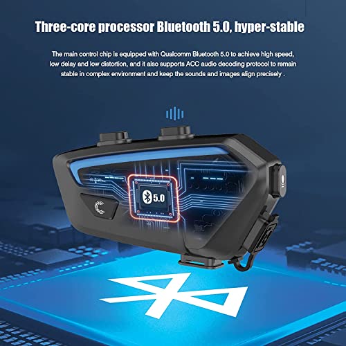 FreedConn FreedConn FX 10 Motorcycle Bluetooth Headset: Noise-Canceling, Music Sharing & FM Radio - Universal Intercom for Riders - View 7 of 11