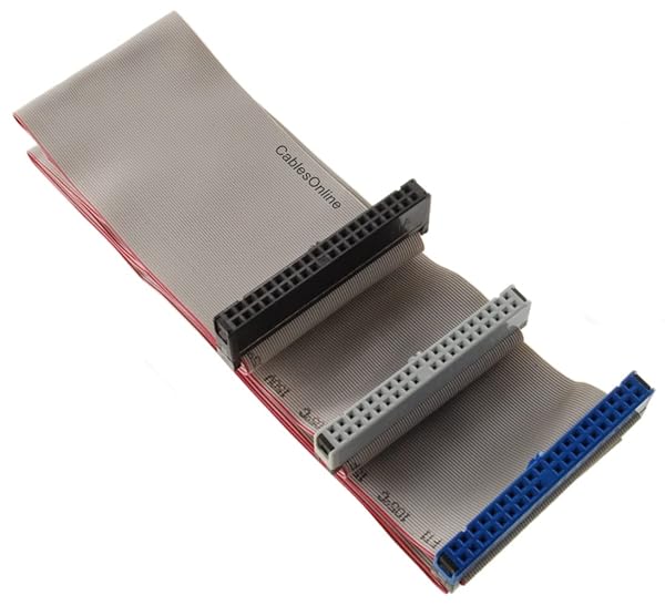 CABLESONLINE.COM ATLANTIC COMPUTERTECH Buy CablesOnline 36-Inch Ultra ATA 40-Pin IDE Ribbon Cable - 3 Connectors, 80 Wires | FI-U03