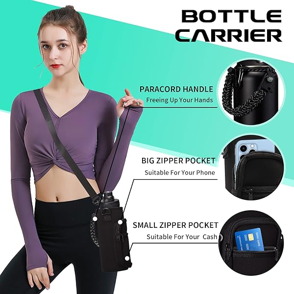 DIGJUPER DIGJUPER 40OZ Insulated Water Bottle with Auto Spout and Straw Lids BPA-Free Reusable Black Water Jug for Sports and Outdoor Activities - View 8 of 9