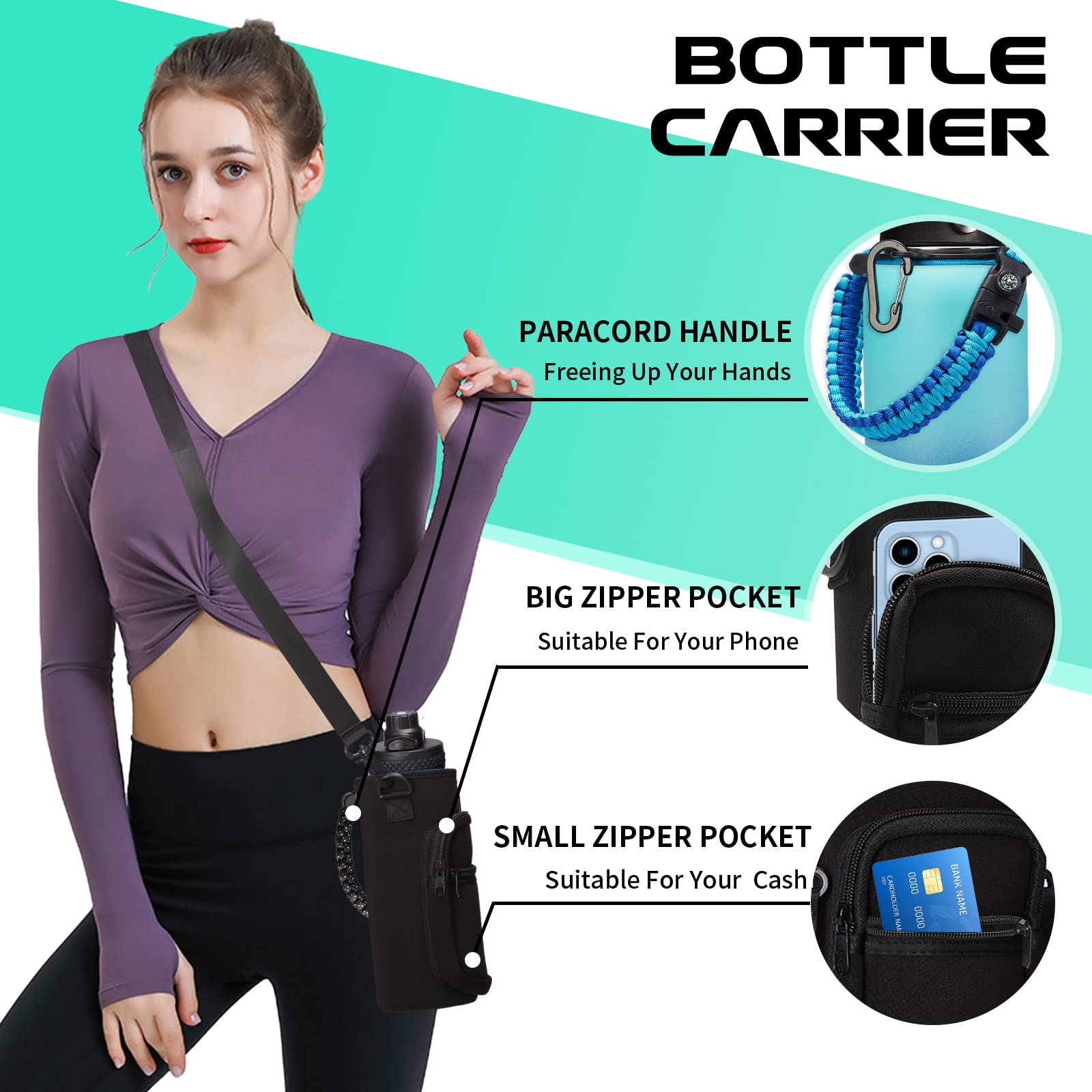 DIGJUPER DIGJUPER 40oz Stainless Steel Insulated Water Bottle with Straw and Spout Lids Perfect for Sports Gym Office and Outdoor Activities - View 7 of 8