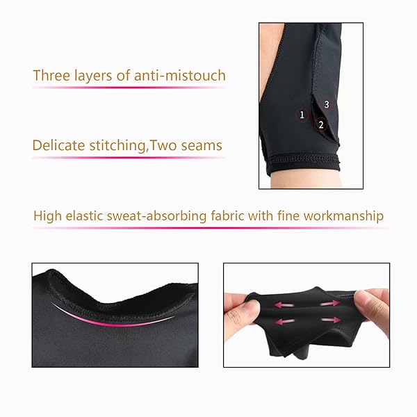 SPBMY SPBMY Digital Drawing Glove 2 Pack - Two-Finger Art Gloves for Tablets & Sketching, Left/Right Hand, Black - View 4 of 7