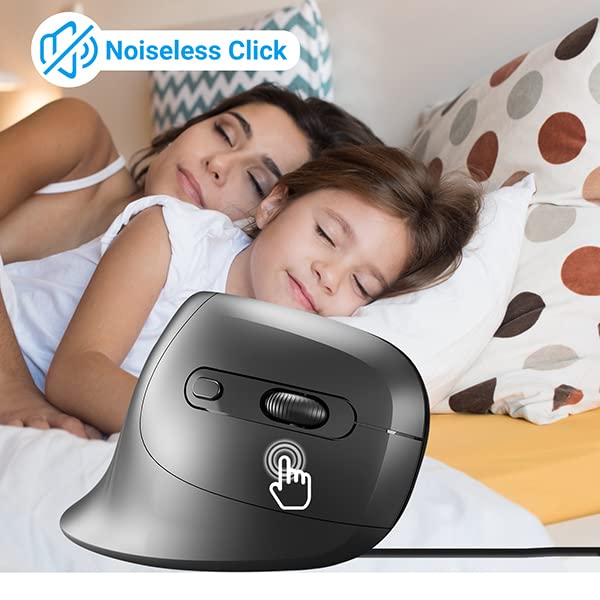 Super Space Super Space Vertical Mouse Ergonomic Wired Gaming Mouse with 6 Buttons 800 to 3200 DPI for Laptop Desktop PC MacBook Black Gift for All - View 2 of 8