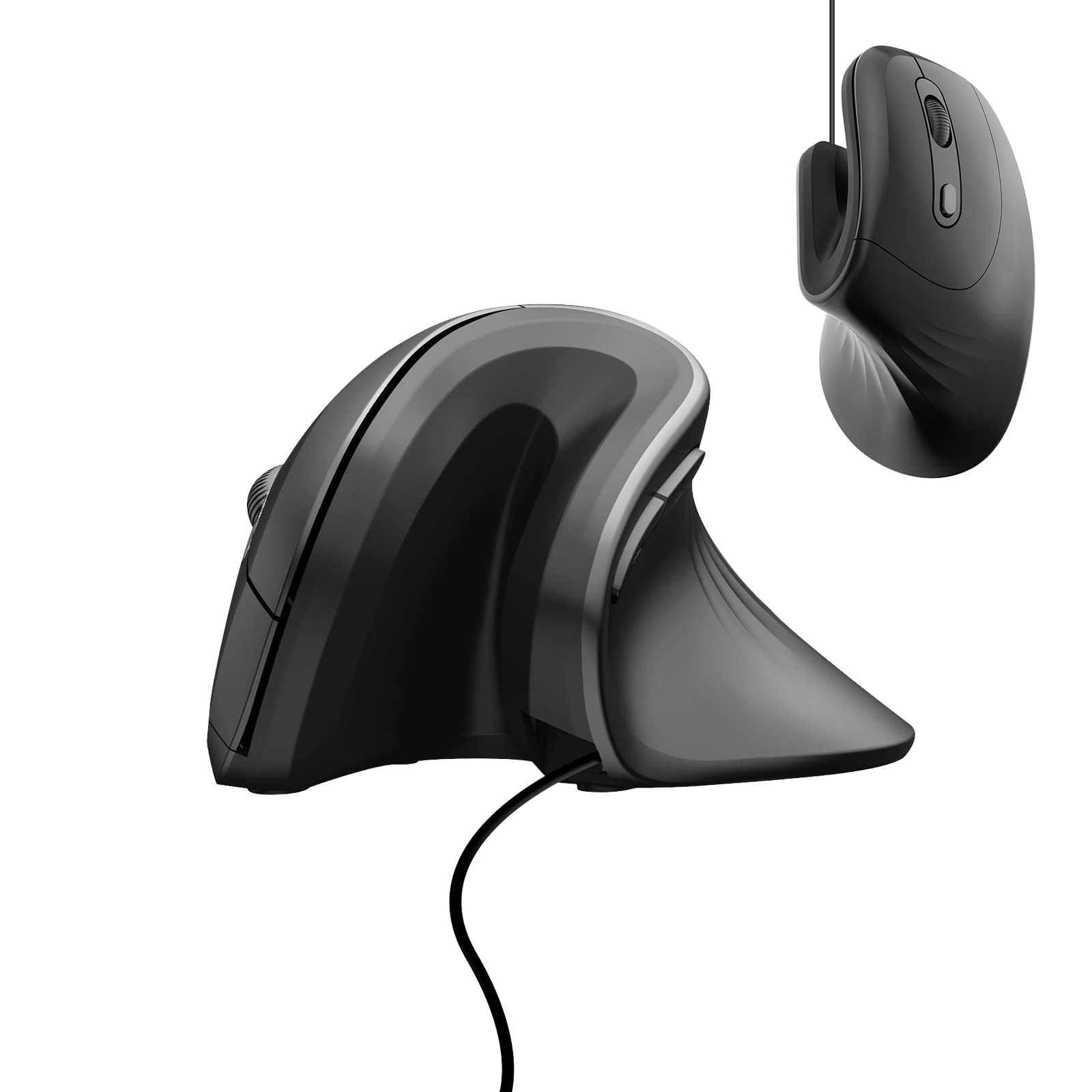 Super Space Super Space Vertical Mouse Ergonomic Wired Gaming Mouse with 6 Buttons 800 to 3200 DPI for Laptop Desktop PC MacBook Black Gift for All