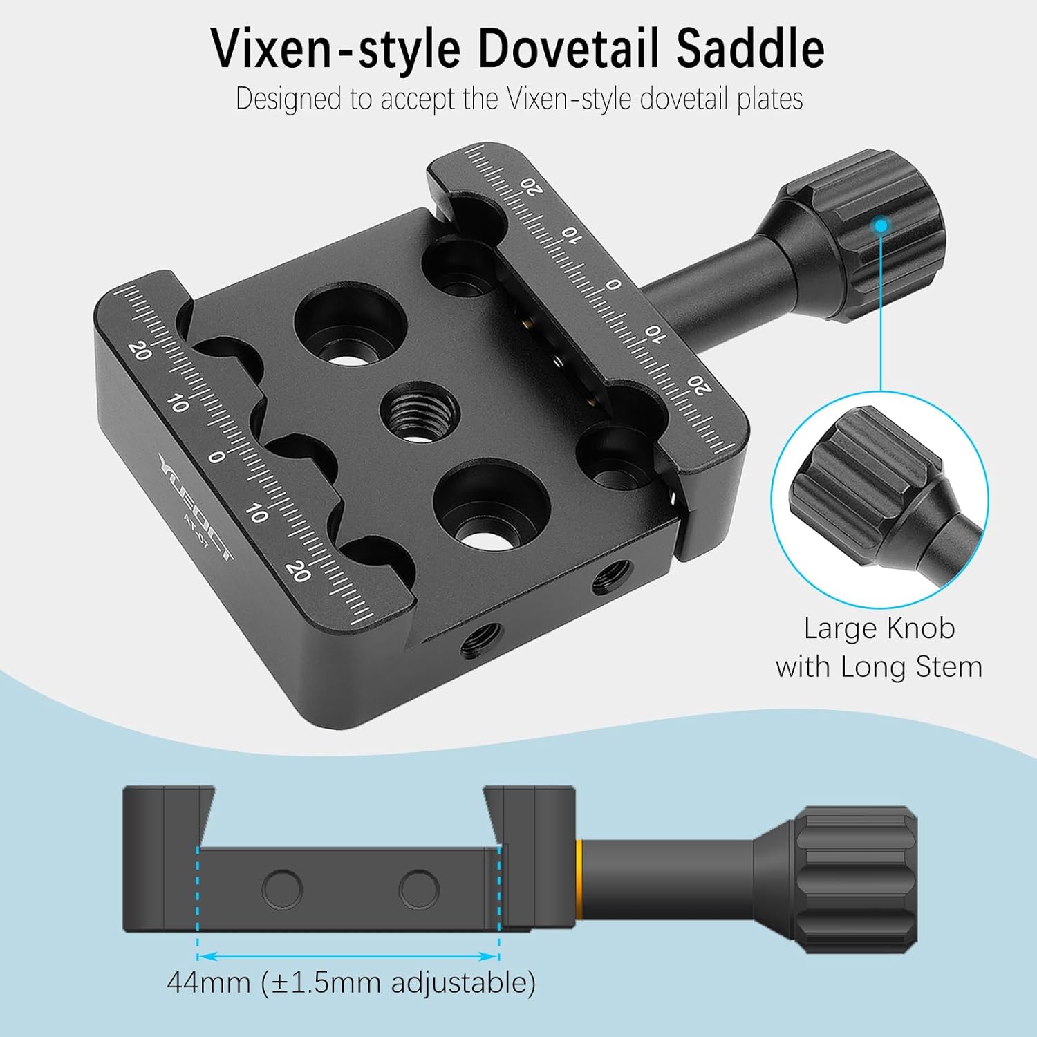 Yueoct YUEOCT Telescope Dovetail Saddle Clamp Tripod Adapter Mount for Vixen Style Plates with M6 M8 Countersunk Bores for Equatorial Heads - View 2 of 7