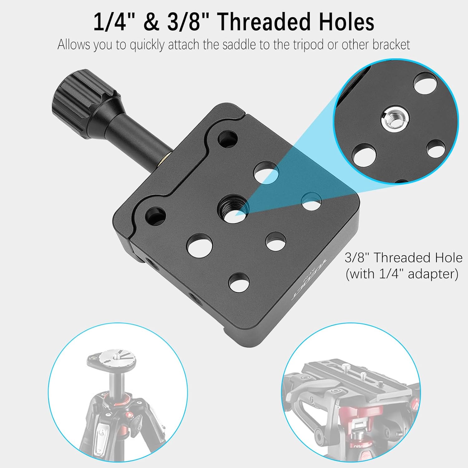Yueoct YUEOCT Telescope Dovetail Saddle Clamp Tripod Adapter Mount for Vixen Style Plates with M6 M8 Countersunk Bores for Equatorial Heads - View 5 of 7