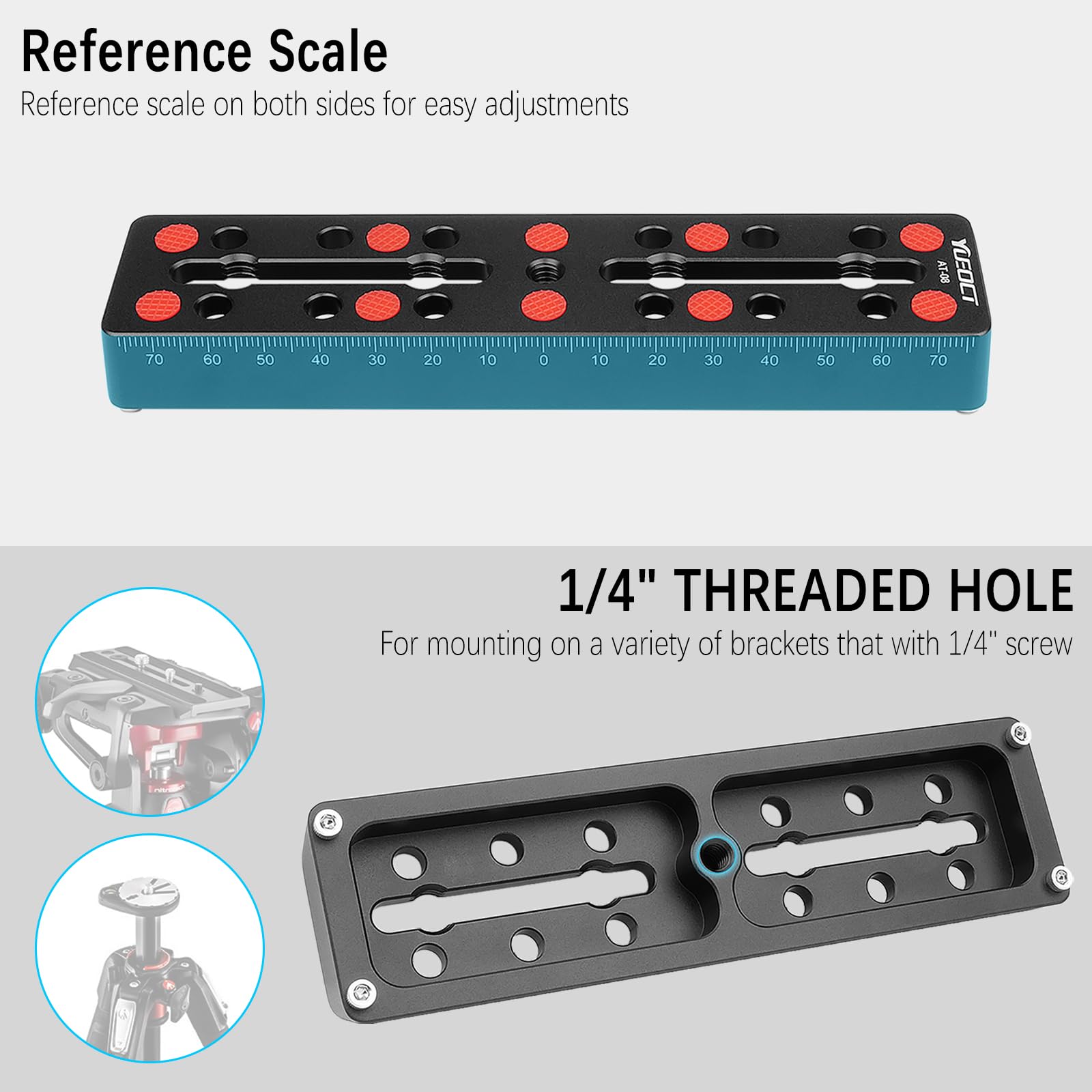 Yueoct YUEOCT 160mm Telescope Rail Bar Vixen Style Dovetail Mounting Plate with Camera Screw for Astrophotography and Telescope Mounting - View 6 of 7