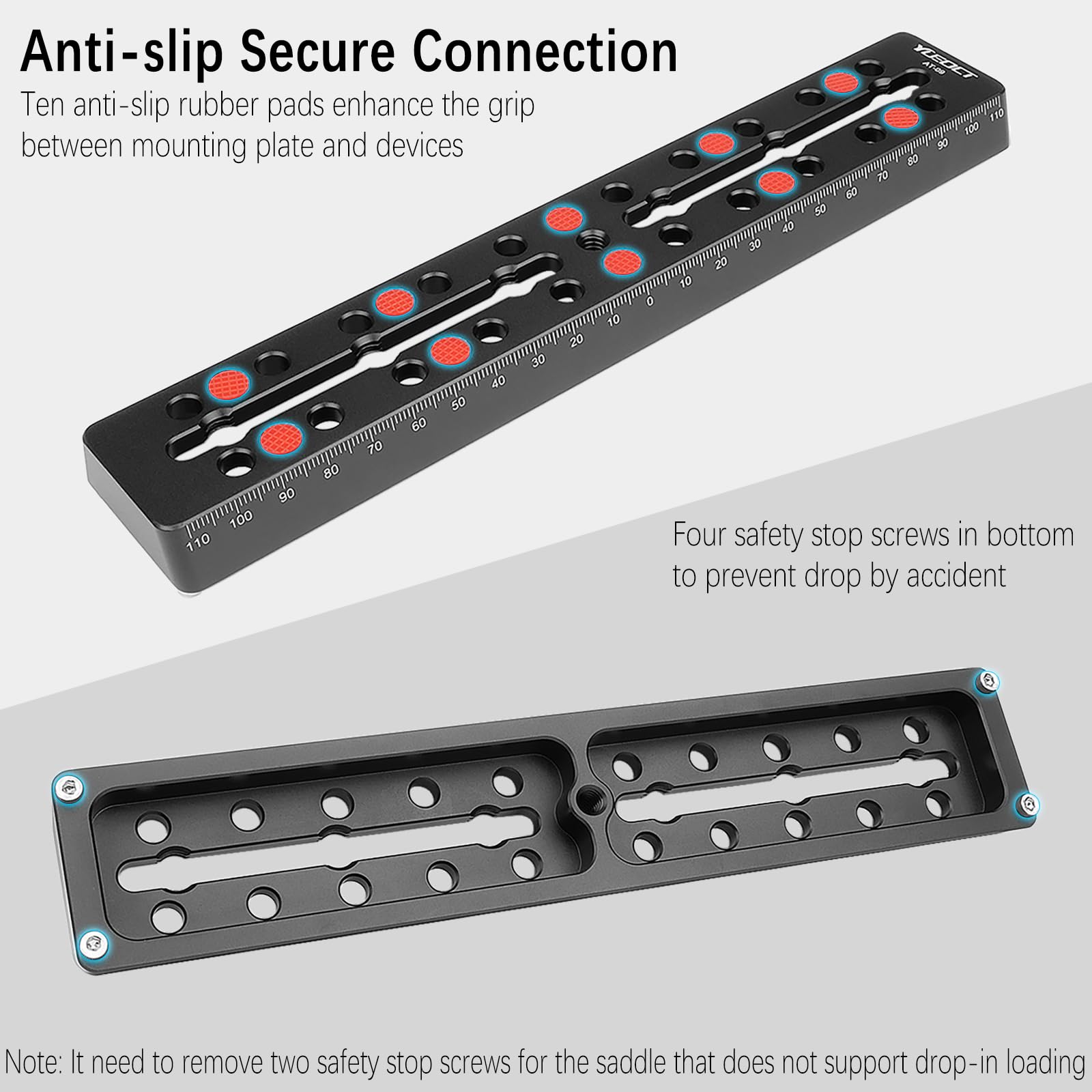 Yueoct YUEOCT 230mm Telescope Rail Bar Vixen Style Dovetail Mounting Plate with Camera Screw for Telescope Saddle Mount Base and Tripod Adapter - View 5 of 7