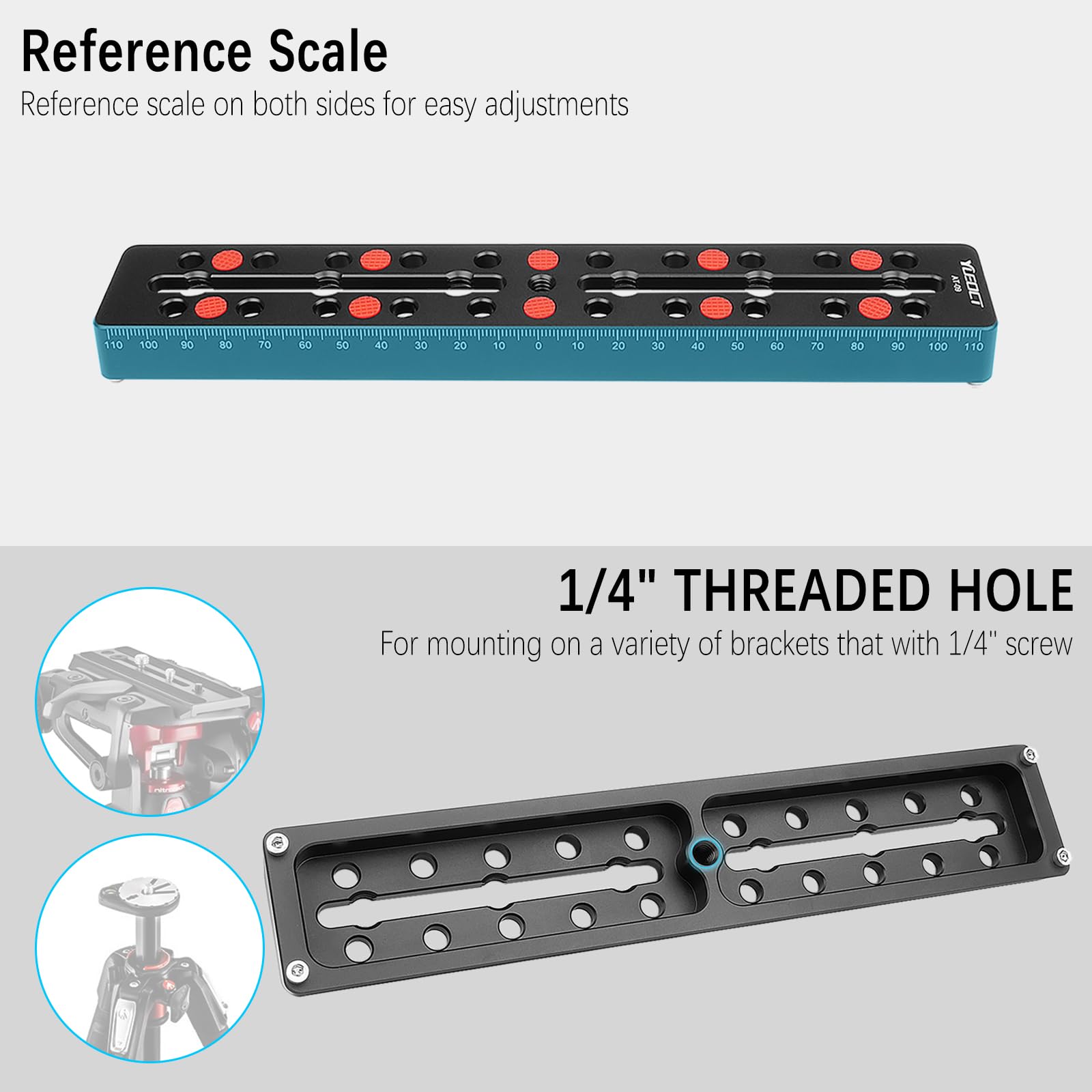 Yueoct YUEOCT 230mm Telescope Rail Bar Vixen Style Dovetail Mounting Plate with Camera Screw for Telescope Saddle Mount Base and Tripod Adapter - View 6 of 7