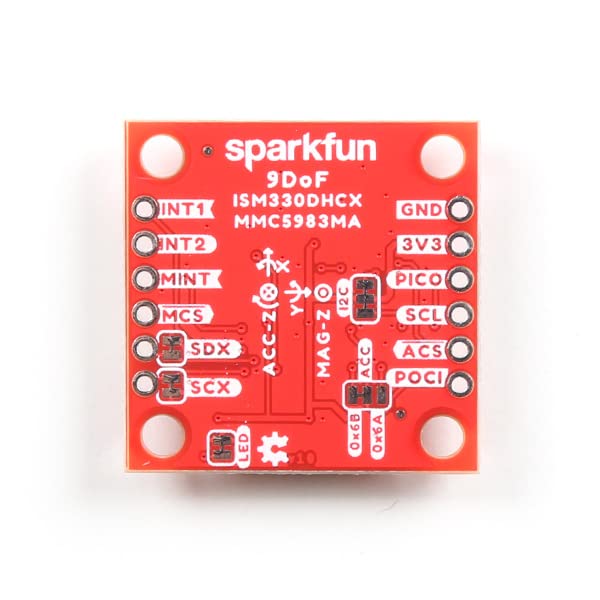 SparkFun SparkFun 9DoF IMU Breakout ISM330DHCX MMC5983MA 3D Digital Accelerometer Gyroscope Triple Axis Magnetometer 6DoF IMU Supply Voltage 1.71V to 3.6V - View 4 of 7