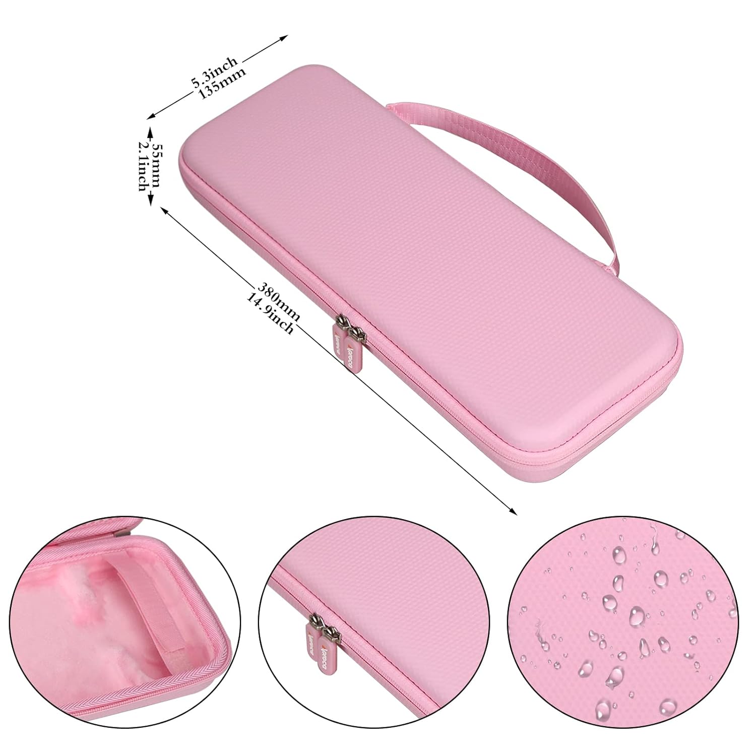 Aproca Aproca Pink Hard Travel Case for Logitech Pebble 2 Combo K380 K380s Bluetooth Keyboard and M350 i345 Mouse - View 7 of 9