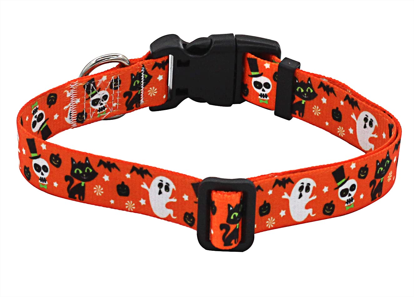 Mihqy Mihqy Halloween Dog Collar Pumpkin Bat Ghost Pattern Adjustable for Small Medium Large Dogs XS - View 2 of 6