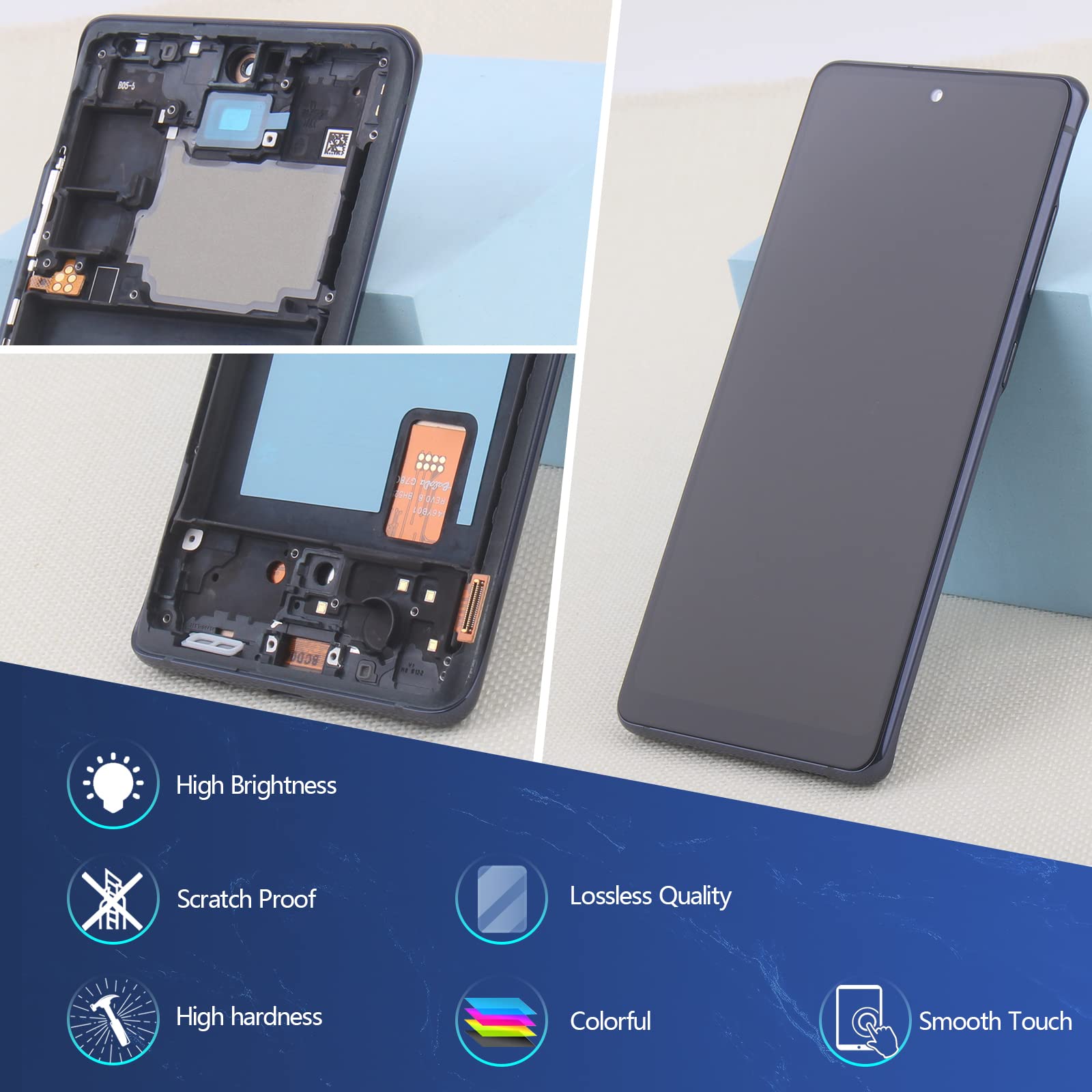 YWLRONG Samsung Galaxy S20 FE 2022 Screen Replacement LCD Touch Display Digitizer Assembly Black with Frame and Tools - View 4 of 7